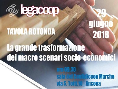 FORMAZIONE LEGACOOP MARCHE: TAVOLA ROTONDA SU TRASFORMAZIONE SCENARI SOCIO-ECONOMICI