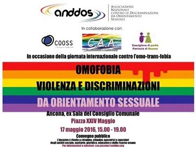 COOSS MARCHE: CONVEGNO SU OMOFOBIA AD ANCONA