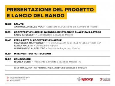 COOPSTARTUP MARCHE: PRESENTAZIONE A PESARO