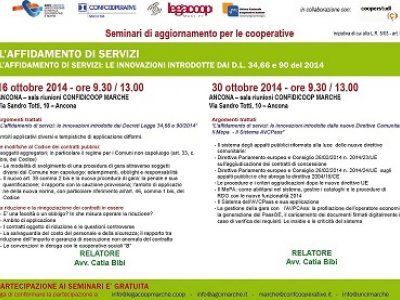 FORMAZIONE: SEMINARI SULL’AFFIDAMENTO DEI SERVIZI